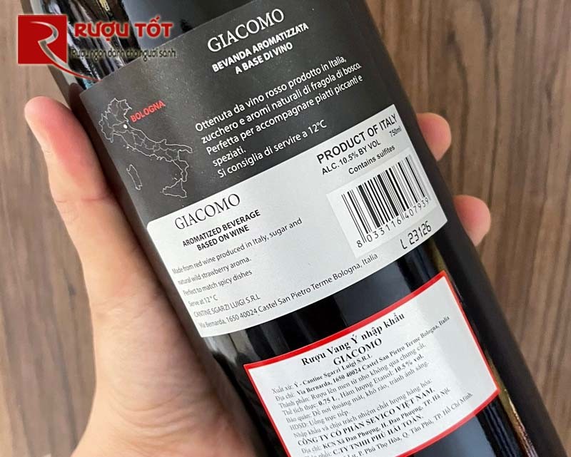 Vang ngọt đỏ Giacomo