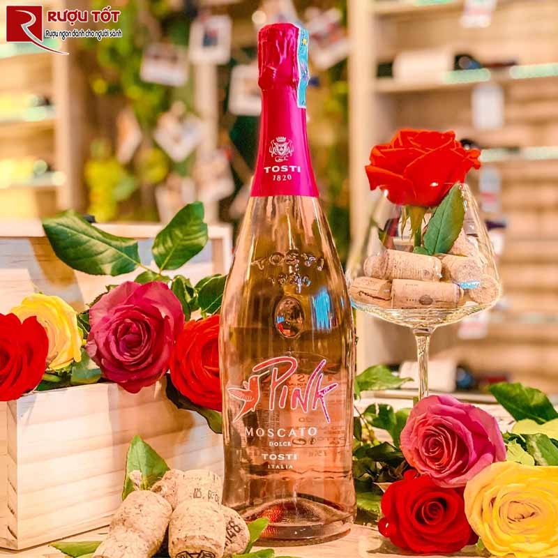 Vang Nổ Hồng Pink Moscato Tosti