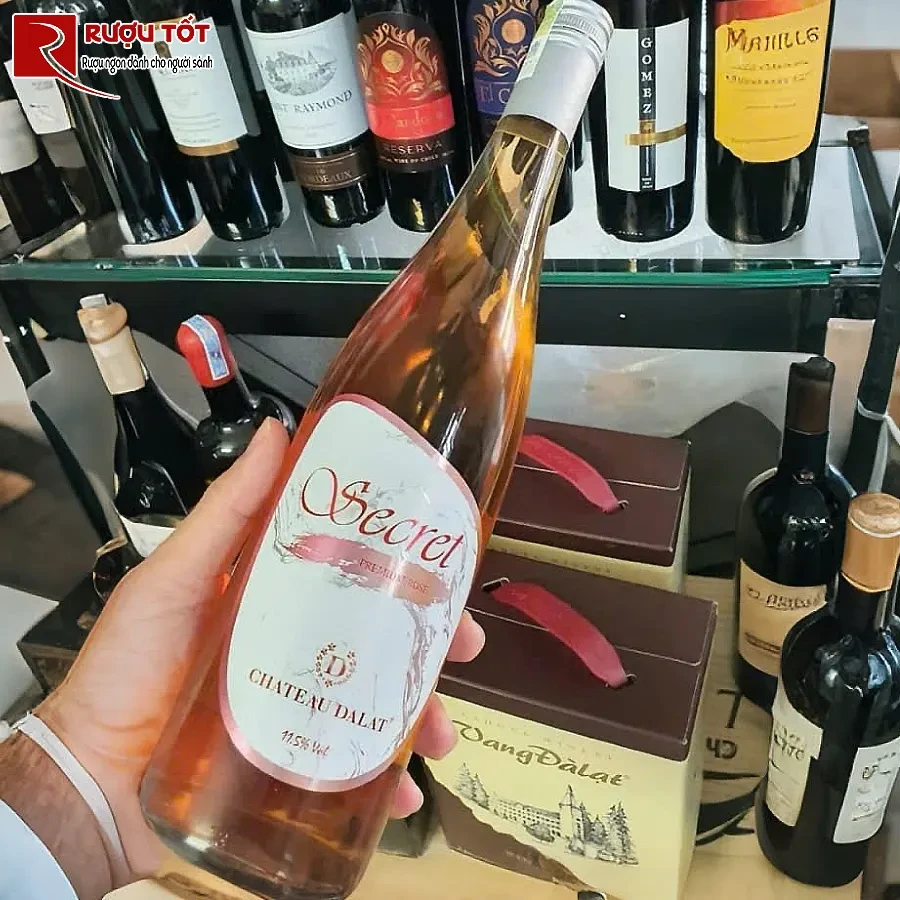 ruou vang chateau da lat secret premium rose gia tot