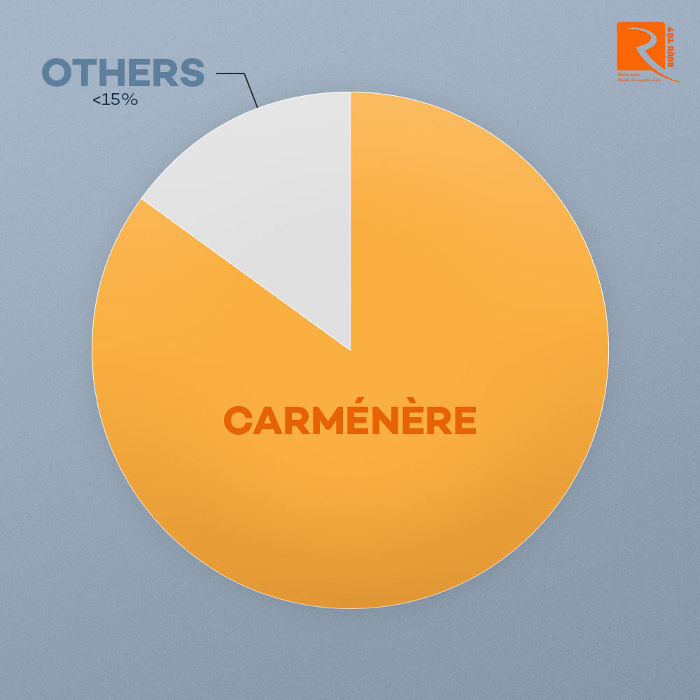 Các loại rượu vang có nhãn là Carménère có thể chứa tới 15% các giống nho khác.