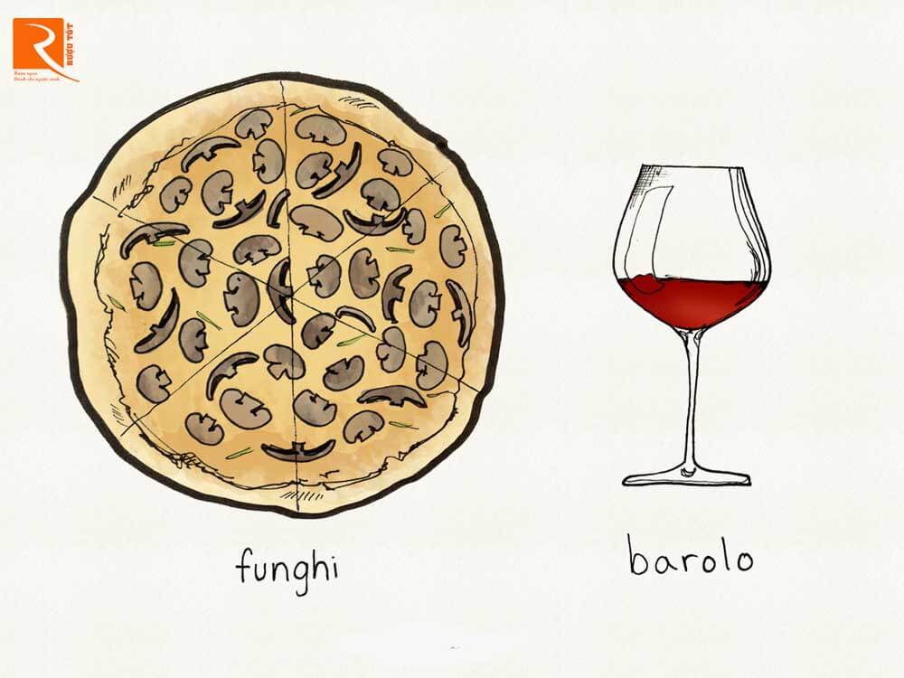 Phong cách pizza này hợp với Nebbiolo đã được làm mềm như Barolo truyền thống từ Bartolo Mascarello