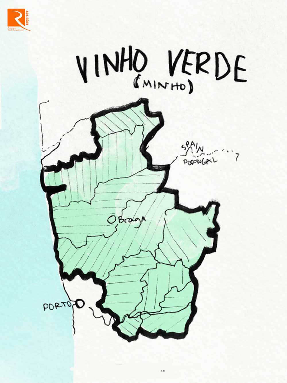 Rượu vang lạnh như băng trên bãi biển đến từ Bồ Đào Nha là Vinho Verde.