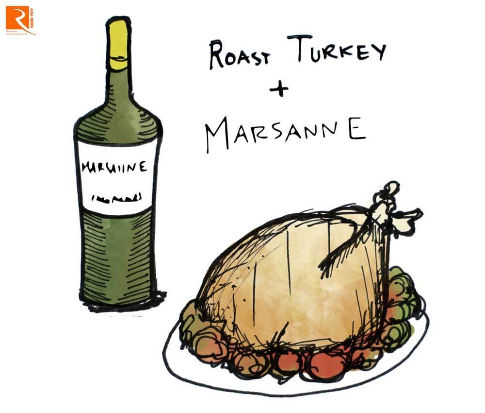 Gà tây nướng và Marsanne / Roussanne