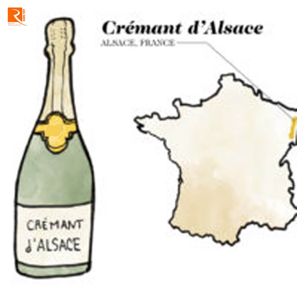 Rượu vang Crémant Keyboardlsace được làm bằng phương pháp truyền thống. 