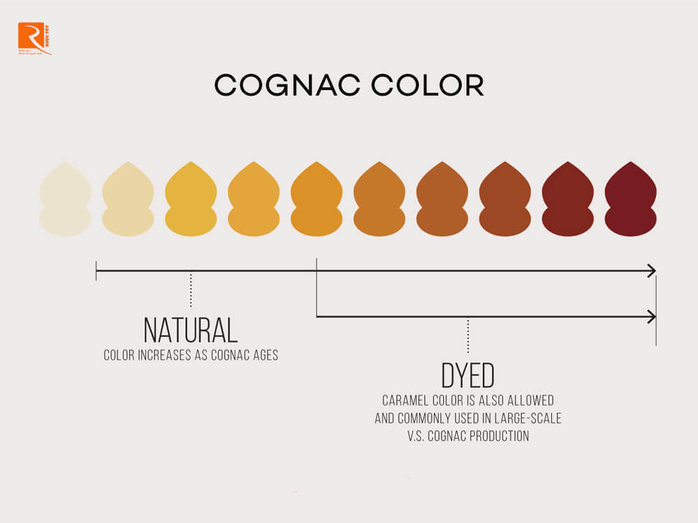 Màu sắc Cognac đến từ sự lão hóa.
