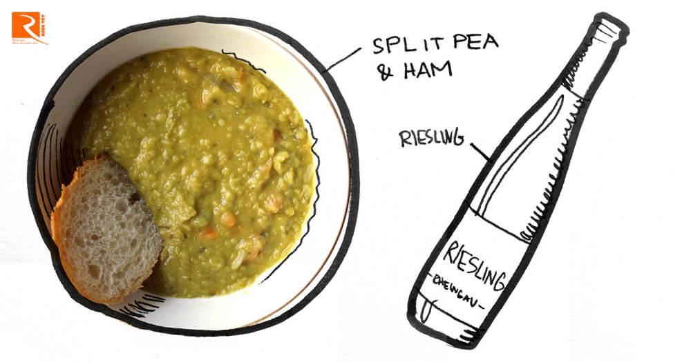 Split Pea & Ham Soup với Riesling