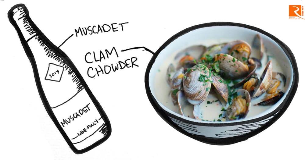 New England Clam Chowder với Muscadet