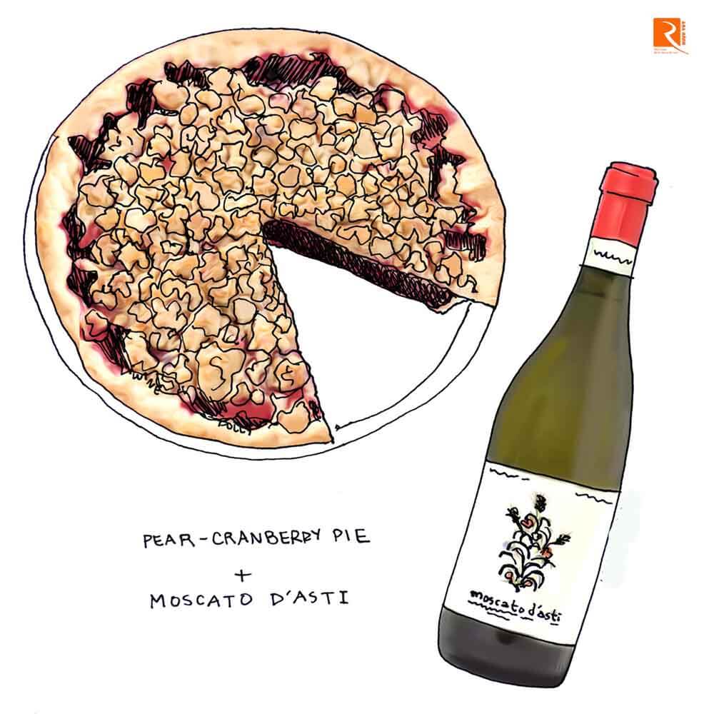 Pear-Cranberry Pie và Moscato