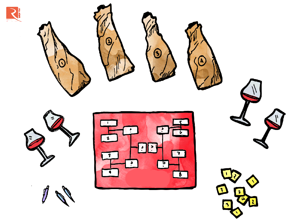 Wine Brackets là một trò chơi nếm rượu vang mà nhiều câu lạc bộ rượu vang đã chơi