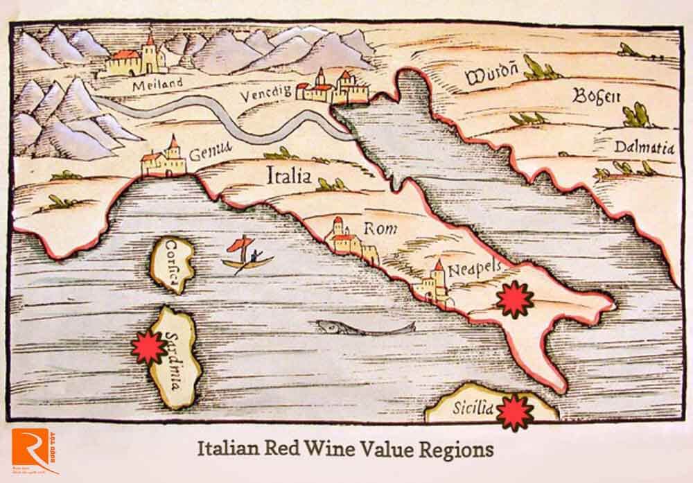 Vùng rượu vang Ý làm vang đỏ vẫn giữ được vị ngon.