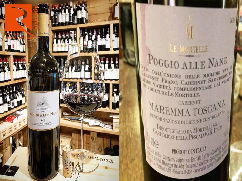 Rượu vang Poggio Alle Nane Le Mortelle Maremma Toscana DOC