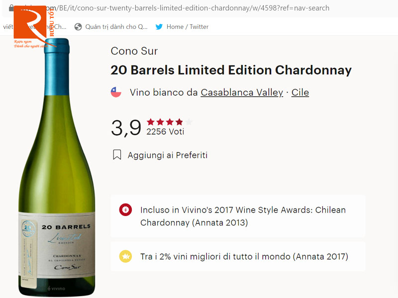 Vang Chile 20 Barrel Limited Edition Chardonnay