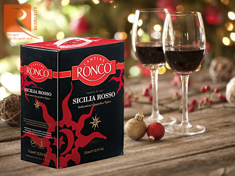 Rượu vang Ronco Sicilia Rosso IGT BIB 3L