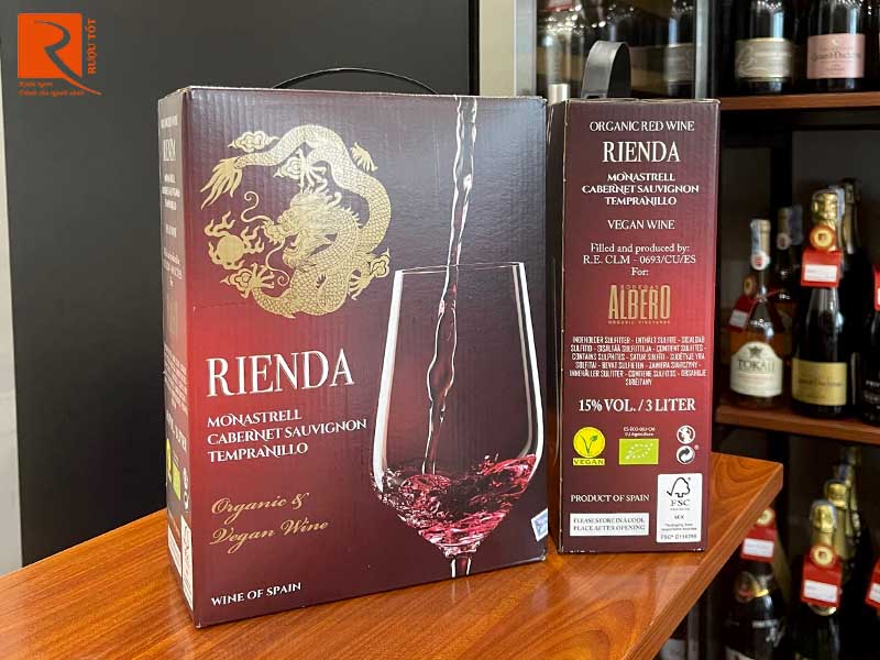 Vang bịch Rienda Blend Organic & Vegan Wine 15 độ