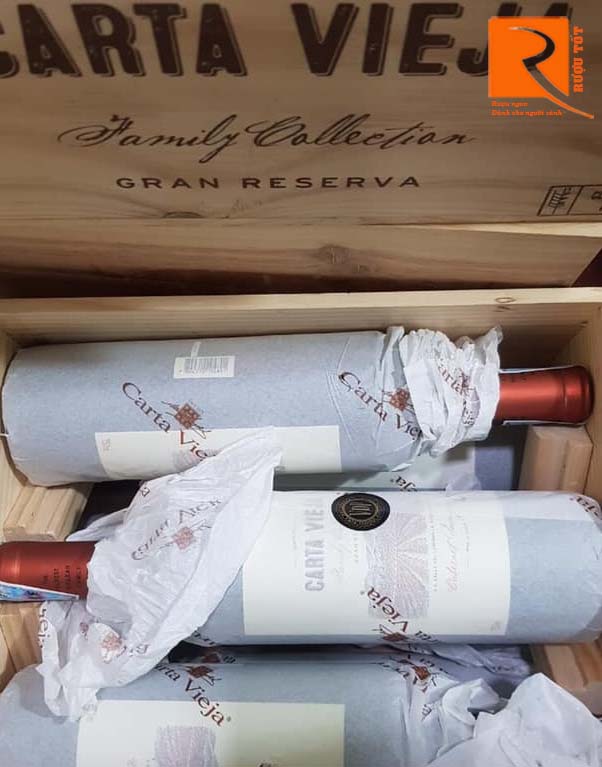rượu vang Carta Vieja Gran Reserva thùng gỗ