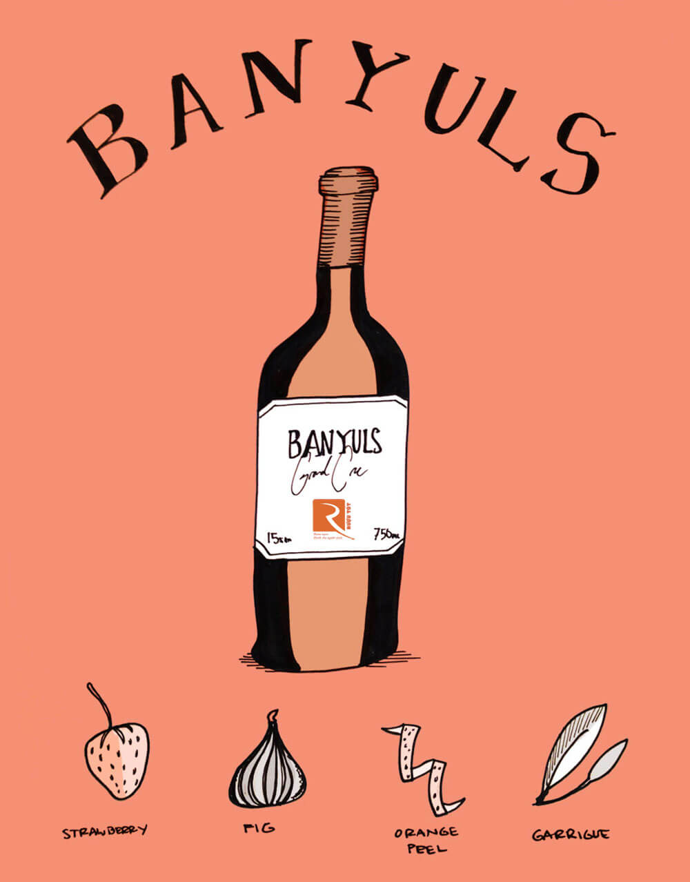 Loại rượu nằm ở biên giới giữa Pháp và Tây Ban Nha là Banyuls ở Roussillon