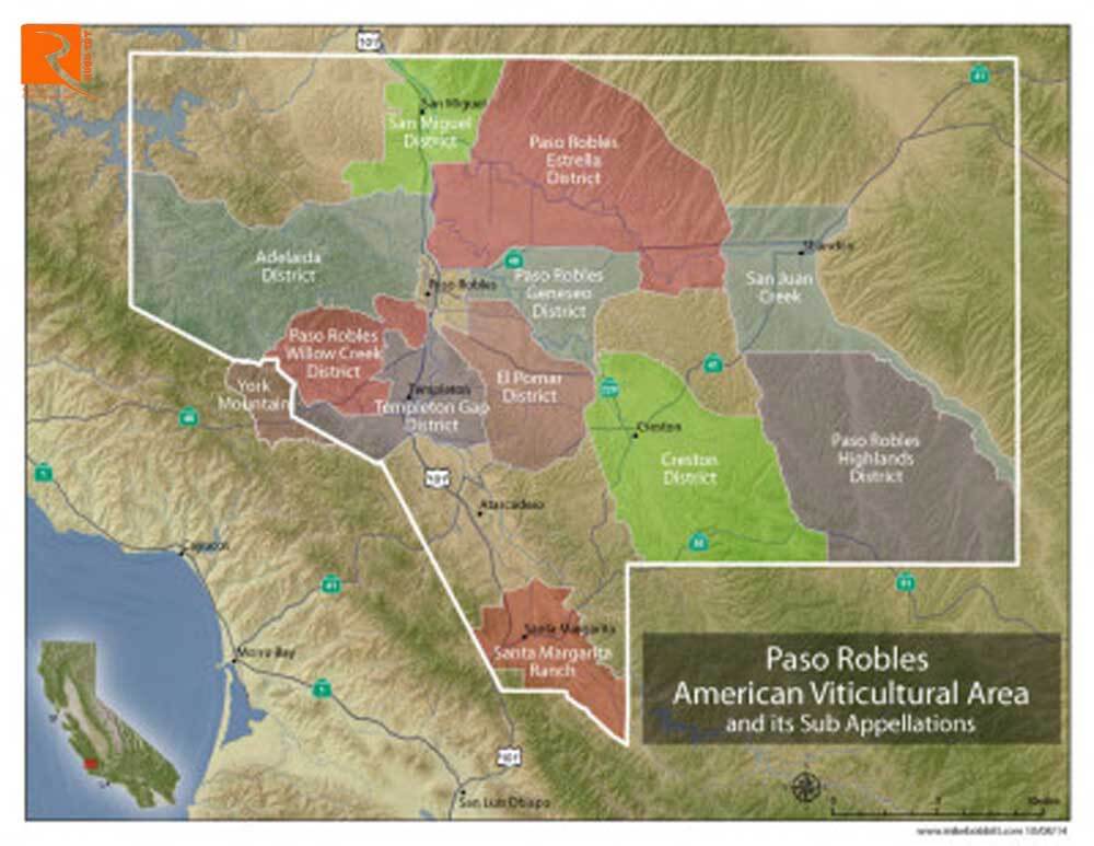 Paso Robles là AVA phát triển nhanh nhất ở California.
