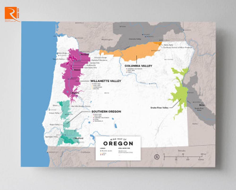 Bản đồ rượu vang Oregon