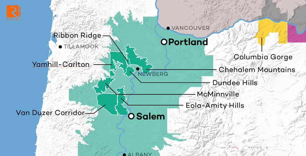 Đây là một khu vực phát triển lớn ở Oregon với sáu nhà máy rượu và gần 405 ha
