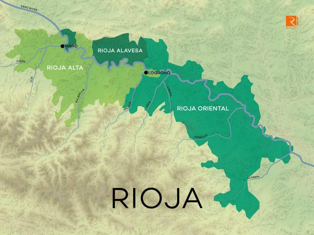 Đối với rượu vang, khu vực này được chia thành 3 phần: có Rioja Baja, Rioja Alta và Rioja Alavesa. 