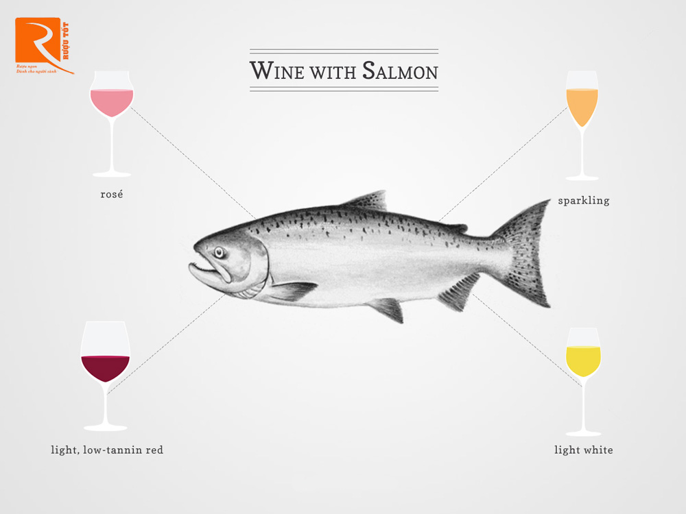 Những yếu tố cần biết cơ bản về kết hợp rượu vang với cá hồi