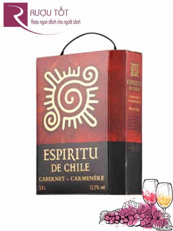 Rượu Vang Bịch Espiritu de Chile mặt trời 3L