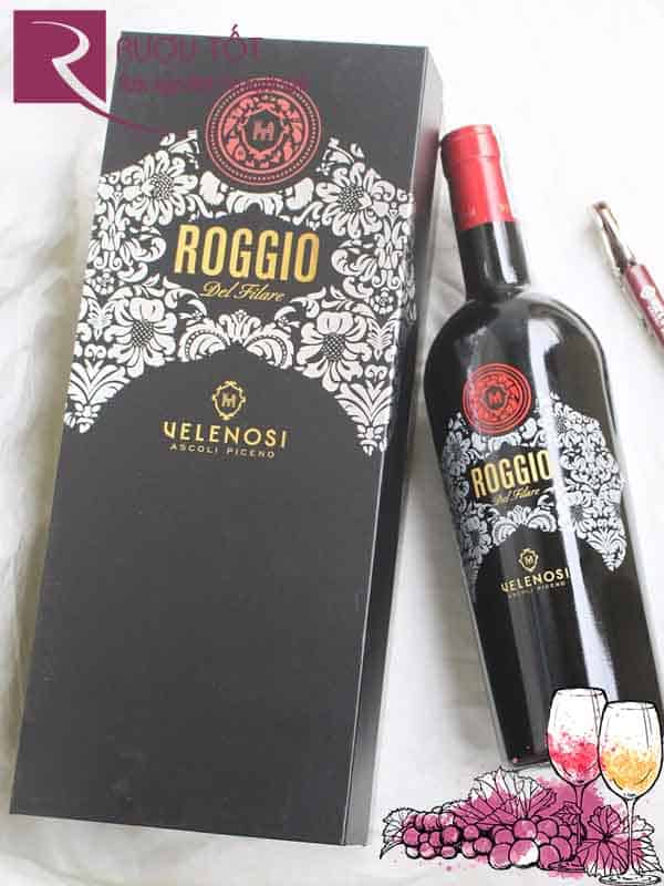 Rượu vang Roggio Velenosi hộp quà