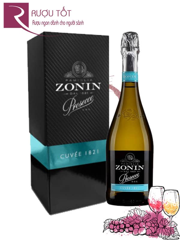 Rượu sâm banh Ý Prosecco Cuvee 1821 Zonin 1.5L Chính hãng