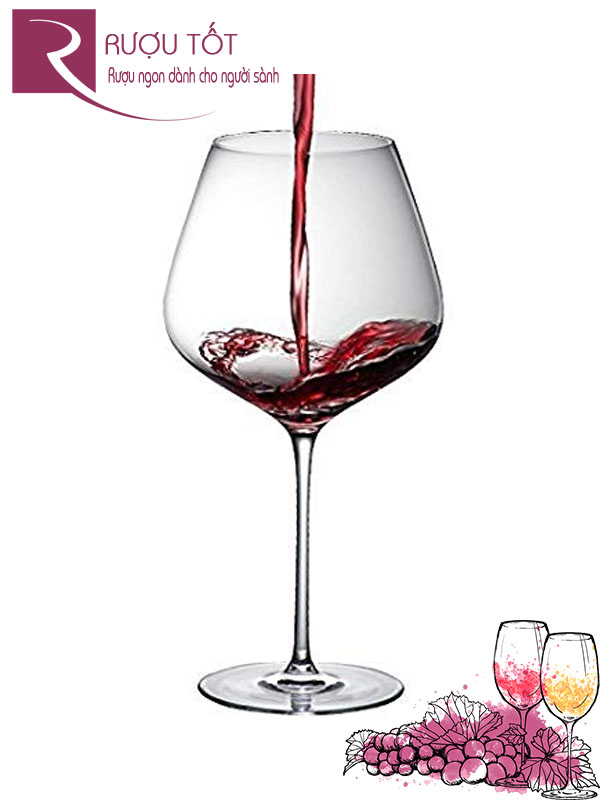 Ly rượu vang Burgundy Rona 950ml pha lê đặc biệt