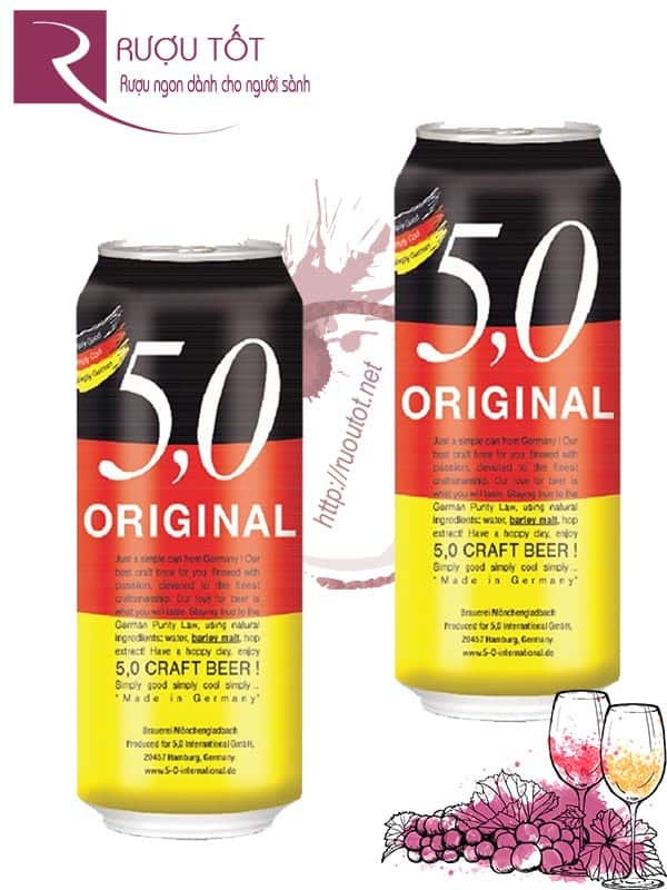 Bia Đức Original 5,0 lon 500ml nhập khẩu chính hãng