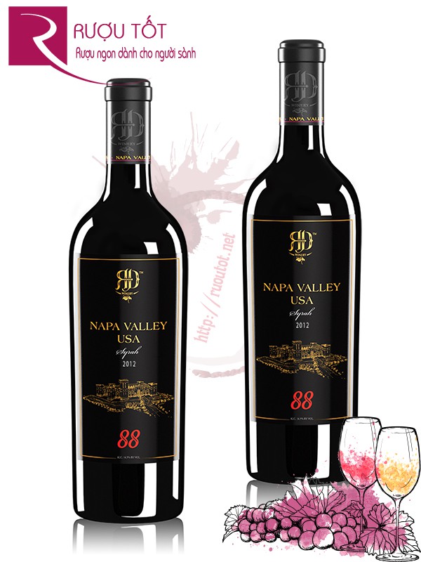 Rượu vang 88 Napa Valley USA Syrah Chết khấu cao