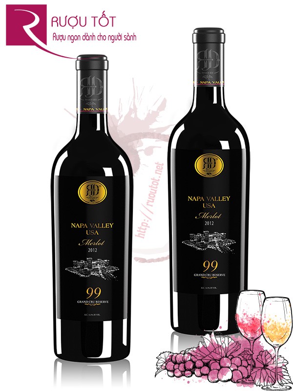 Rượu vang 99 Grand Cru Reserva Napa Valley USA Merlot Chính hãng