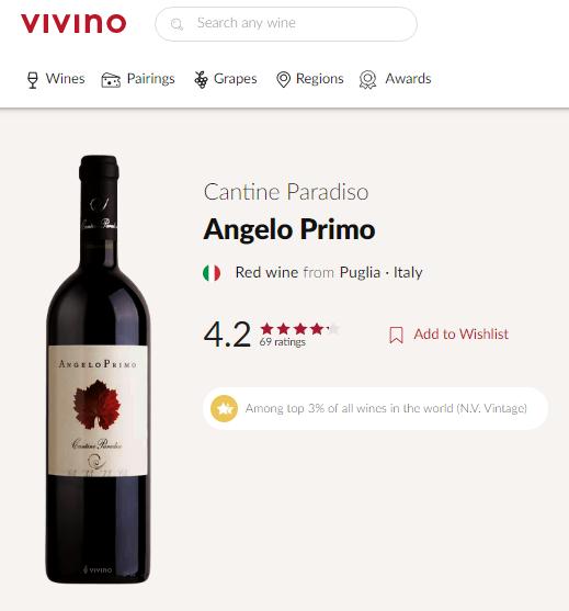 Rượu vang Angelo Primo