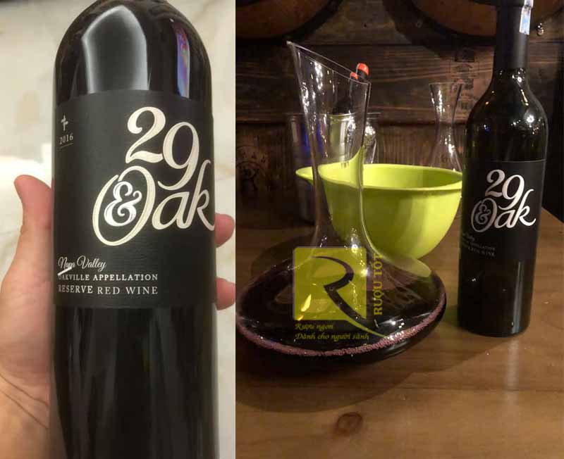 Rượu vang đỏ 29 & OAK Reserve Red Wine Oakville Napa Valley
