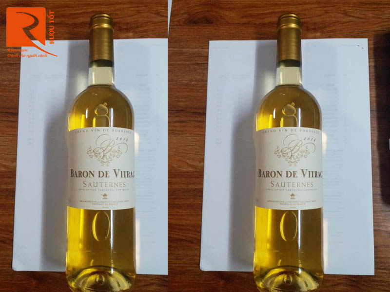 Rượu vang trắng Baron De Vitrac Sauternes Bordeaux 