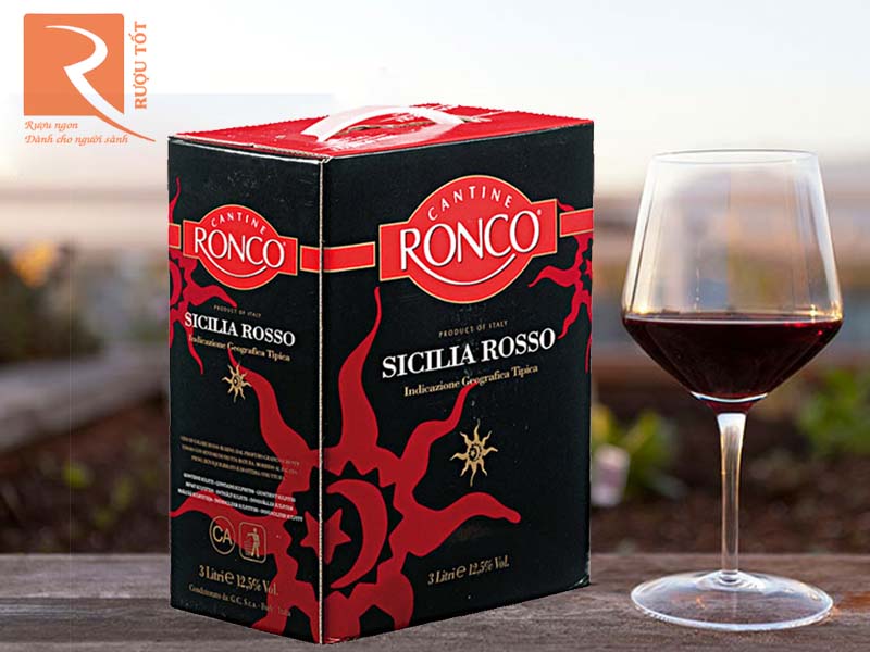 Rượu vang Ronco Sicilia Rosso IGT BIB 3L