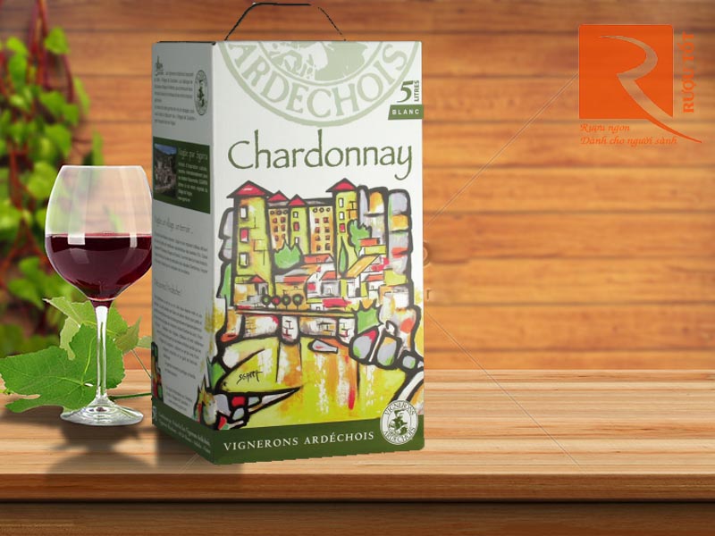 Rượu vang bịch Pháp Vignerons Ardechois Chardonay 5L
