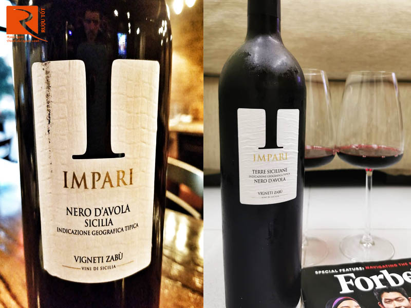 Rượu vang Impari Vigneti Zabu Nero d'Avola Sicilia 