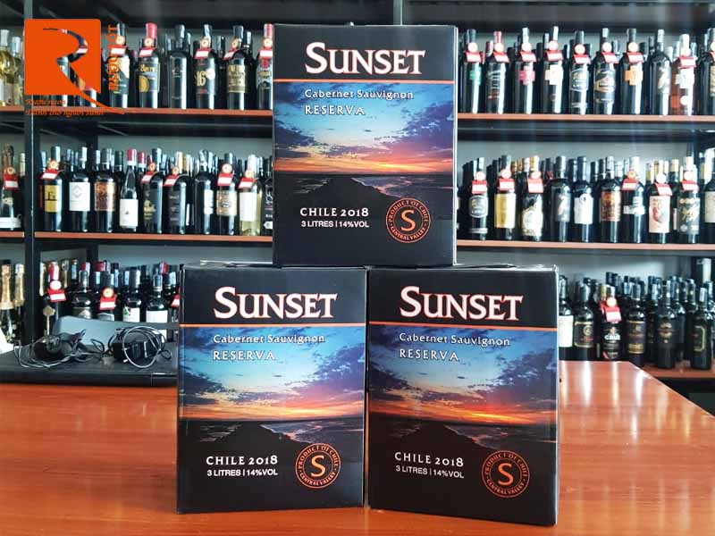 Vang Chile Sunset Reserva Cabernet Sauvignon Central Valley 3 Lít