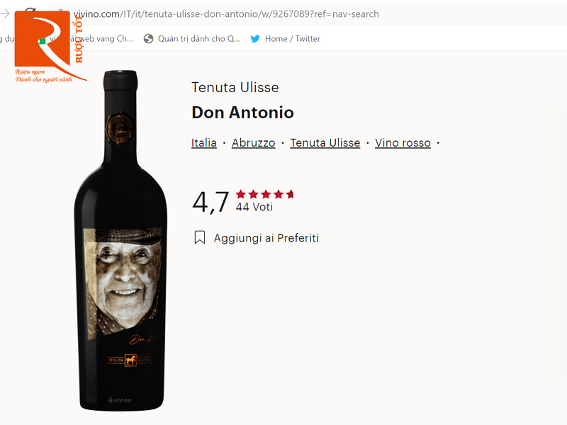 Rượu vang Ý Don Antonio Limited Edition NV 15%