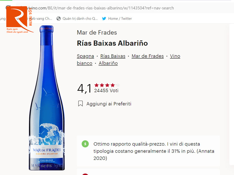 Rượu vang Mar De Frades Albarino Atlantico