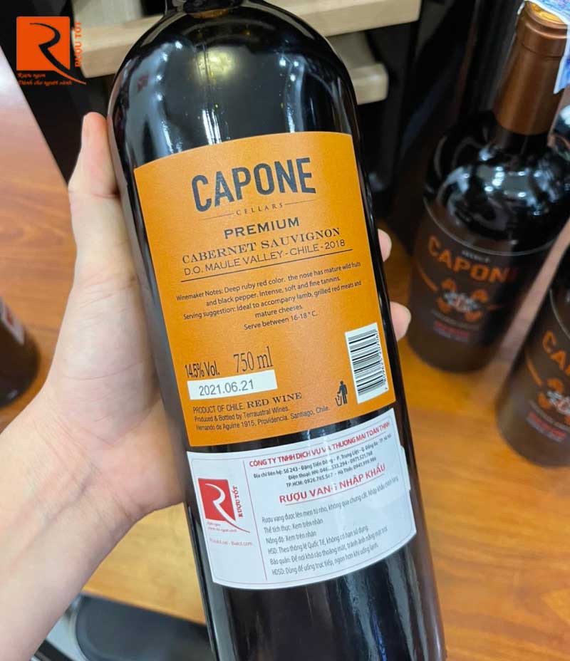 Rượu vang Chile Capone Premium Cabernet Sauvignon Maule Valley