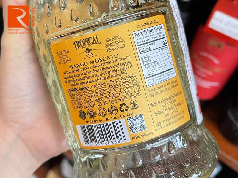 Rượu vang Ý Tropical Lux Mango Moscato