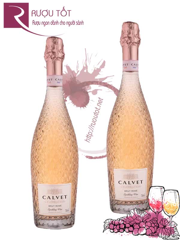Vang nổ Pháp Calvet Celebration Rose Cao cấp