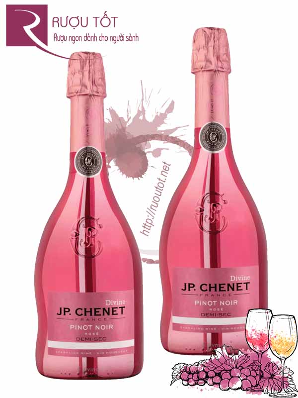 Rượu Vang Nổ JP Chenet Divine Pinot Noir Rose Demi Sec