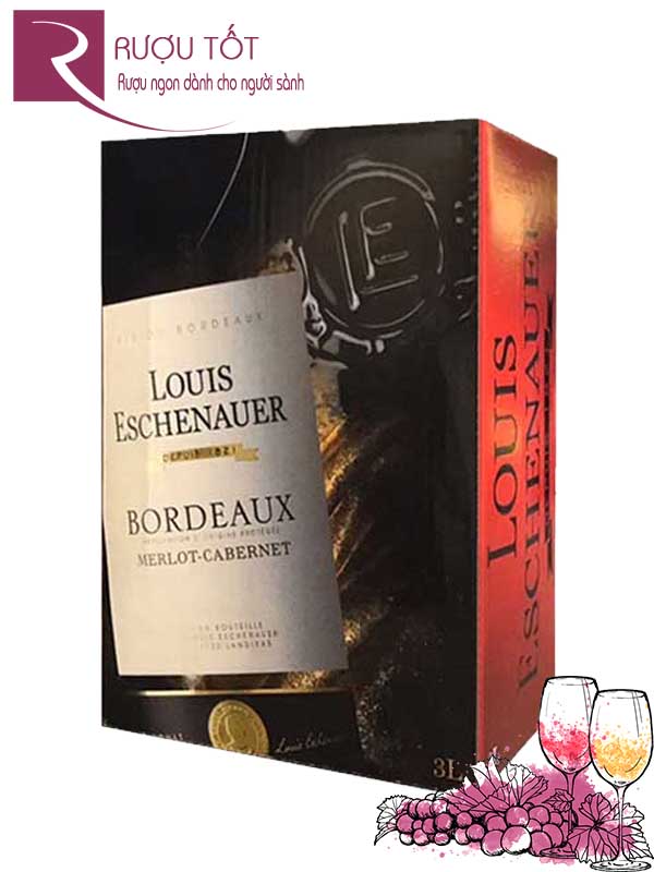Vang Pháp chính hiệu Louis Eschenauer Bordeaux (bịch 3L)