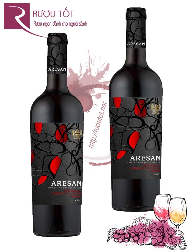 Rượu vang Aresan Tempranillo Cabernet Sauvignon Merlot Cao cấp