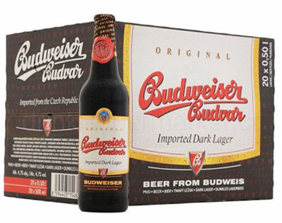 Kết quả hình ảnh cho Bia đen Budweiser Budvar Original chai 330