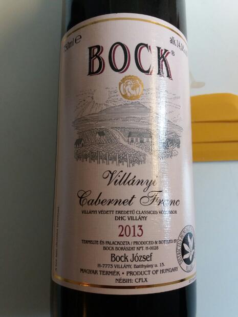Rượu vang Bock Villany Cabernet Franc