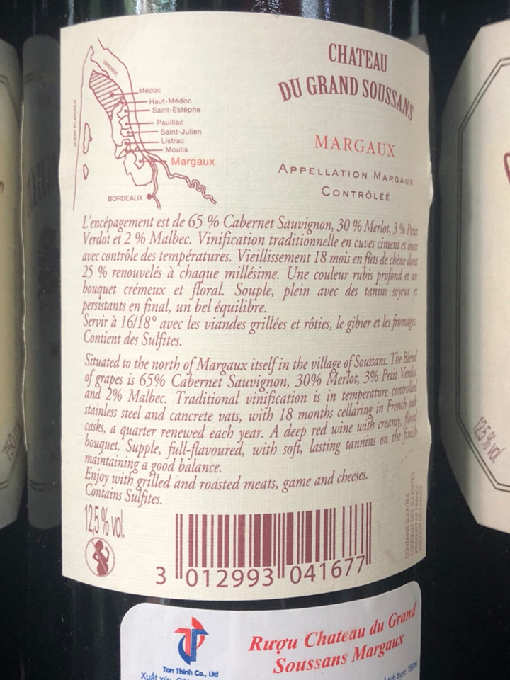 Rượu vang Chateau du Grand Soussans Margaux